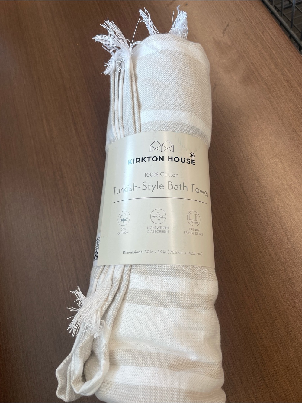 Cream Turkish-Style Bath Towel NWT!